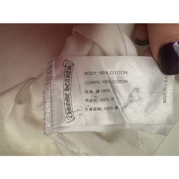 Men's Chrome Hearts White Gradient Logo Eye Chart T-Shirt Size XL - Picture 5 of 12